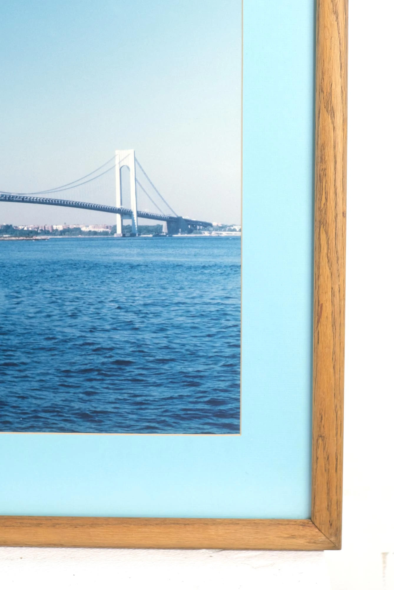 Framed Photograph Of The Verrazano Bridge With Blue Matte 5 Framed Photograph Of The Verrazano Bridge With Blue Matte - Image 3