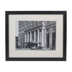 Framed & Matted Black & White Photo Of The Hotel Pennsylvania Edifice