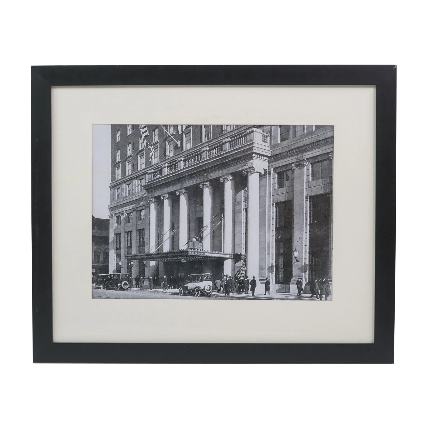 Framed & Matted Black & White Photo Of The Hotel Pennsylvania Edifice 3 Framed & Matted Black & White Photo Of The Hotel Pennsylvania Edifice