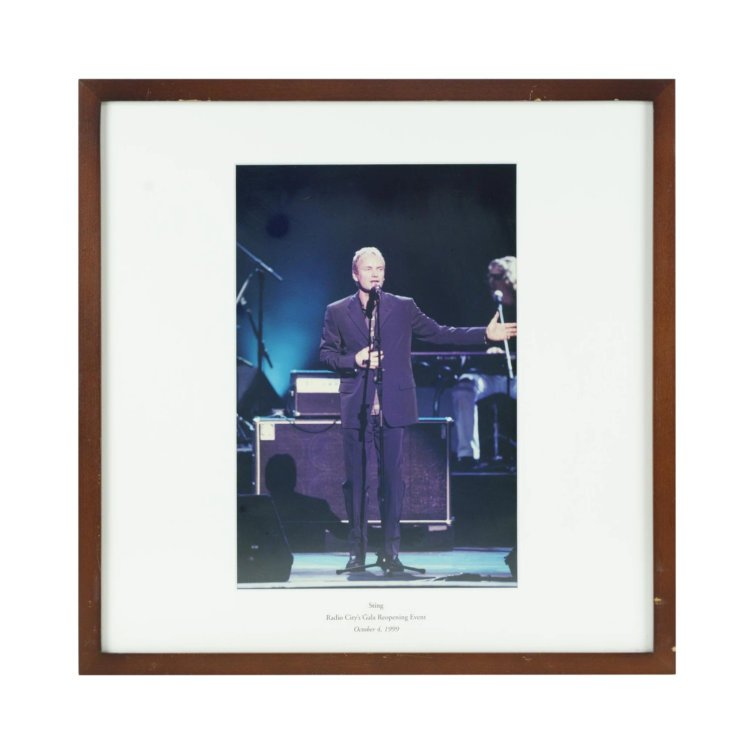 Framed Matted Photo Of Sting At Radio City Music Hall Oct 4, 1999 3 Framed Matted Photo Of Sting At Radio City Music Hall Oct 4, 1999