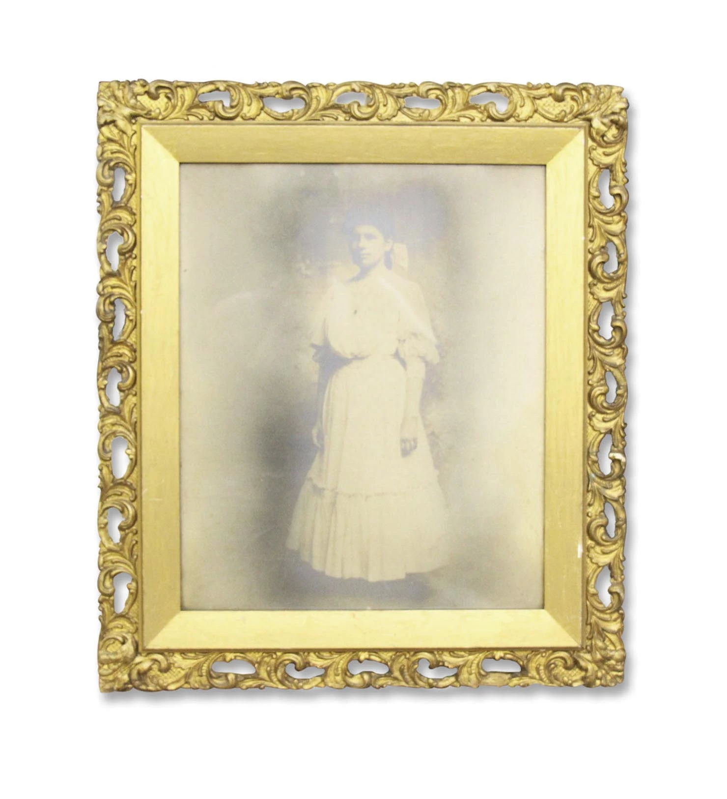 Gold Framed Antique Woman Portrait Black & White Photograph 3 Gold Framed Antique Woman Portrait Black & White Photograph