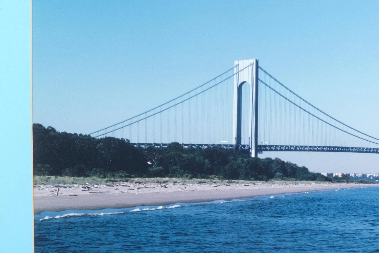 Framed Photograph Of The Verrazano Bridge With Blue Matte 4 Framed Photograph Of The Verrazano Bridge With Blue Matte - Image 2
