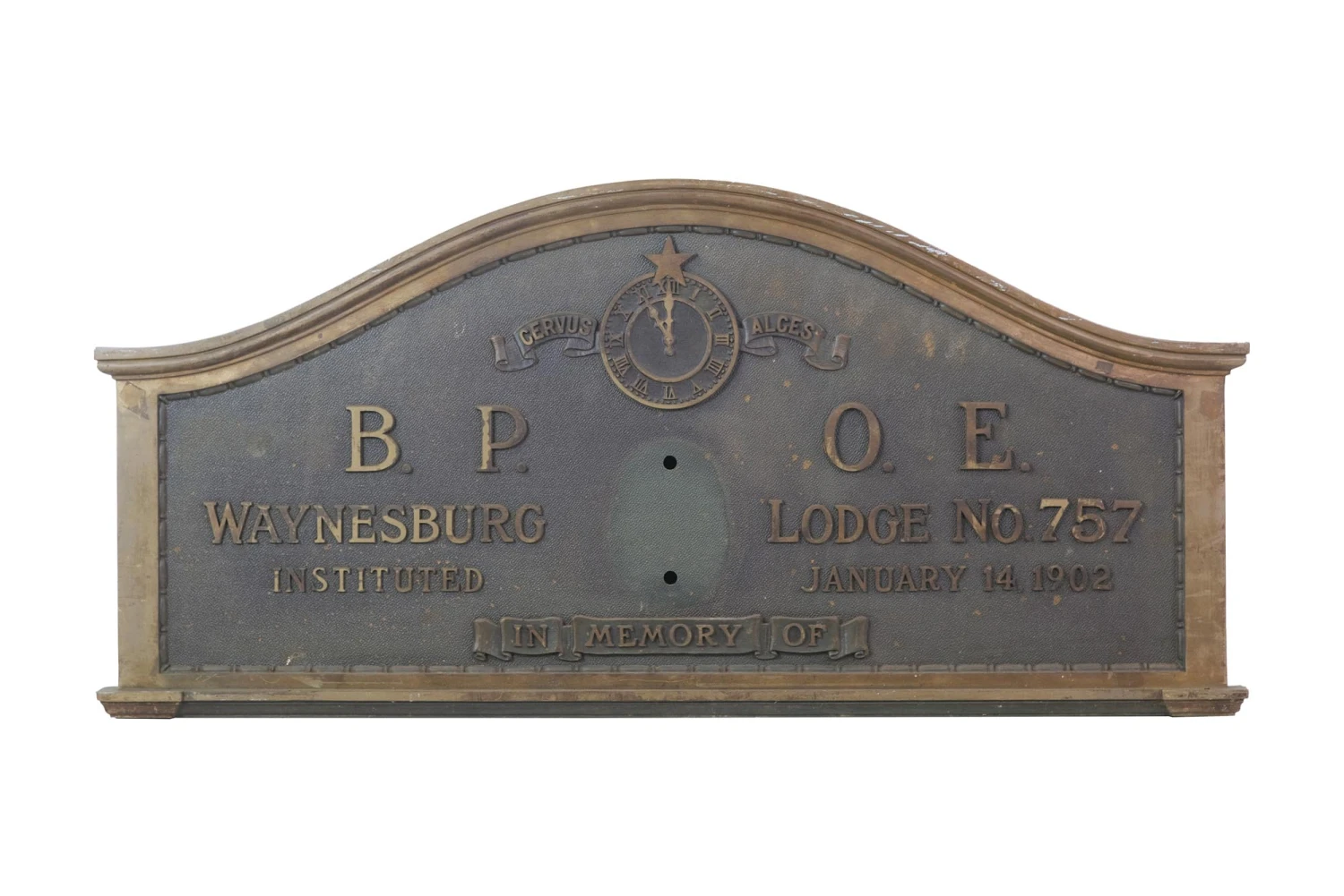 B.P.O.E. Elks Club Solid Brass Plaque Memorial 3 B.P.O.E. Elks Club Solid Brass Plaque Memorial