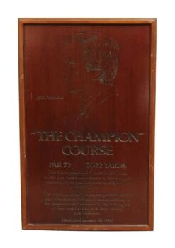 Champion Course Plaque