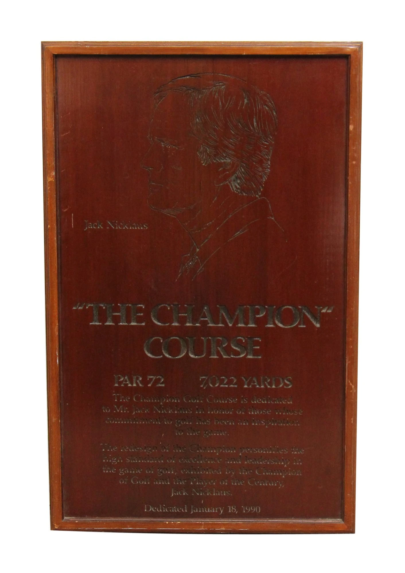 Champion Course Plaque 3 Champion Course Plaque
