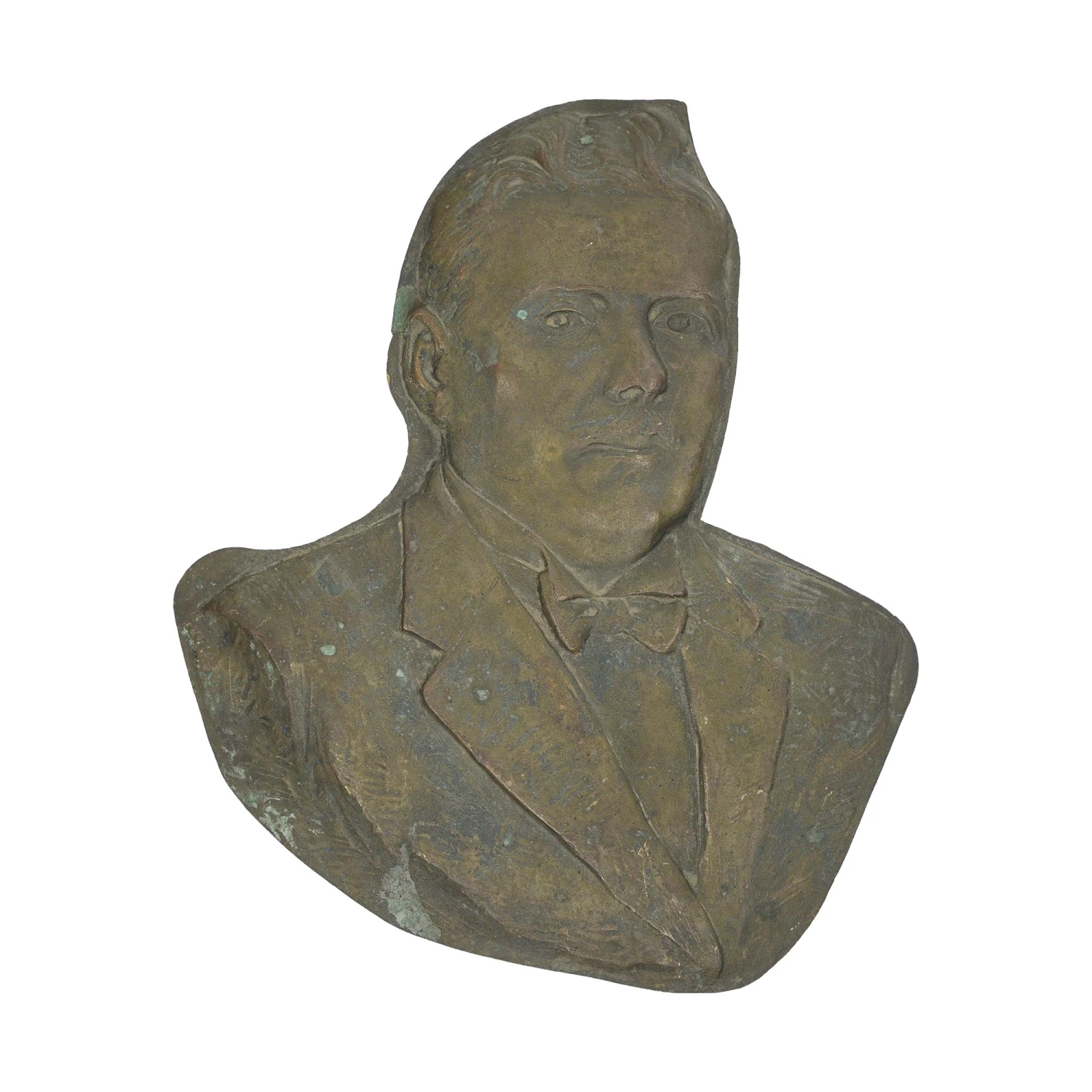 Vintage Bronze Raised Gentlemen Tuxedo Bust 3 Vintage Bronze Raised Gentlemen Tuxedo Bust