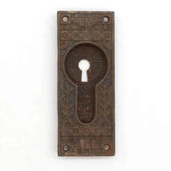 Antique 5.25 In. Cast Iron Aesthetic Recessed Pocket Door Plate