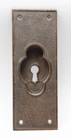 Antique Bronze Field Pattern Pocket Door Plate