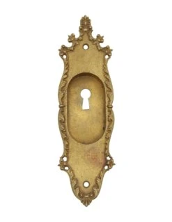 Antique Neoclassical Brass Recessed Pocket Door Plate