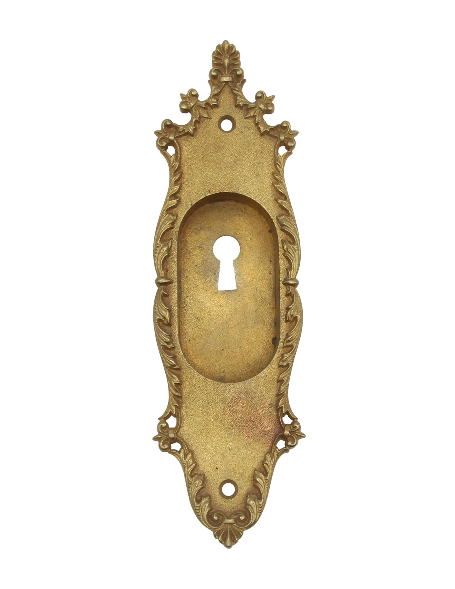 Antique Neoclassical Brass Recessed Pocket Door Plate 3 Antique Neoclassical Brass Recessed Pocket Door Plate