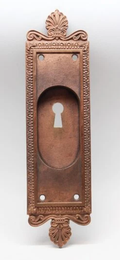 Antique Neoclassical Copper Pocket Door Plate