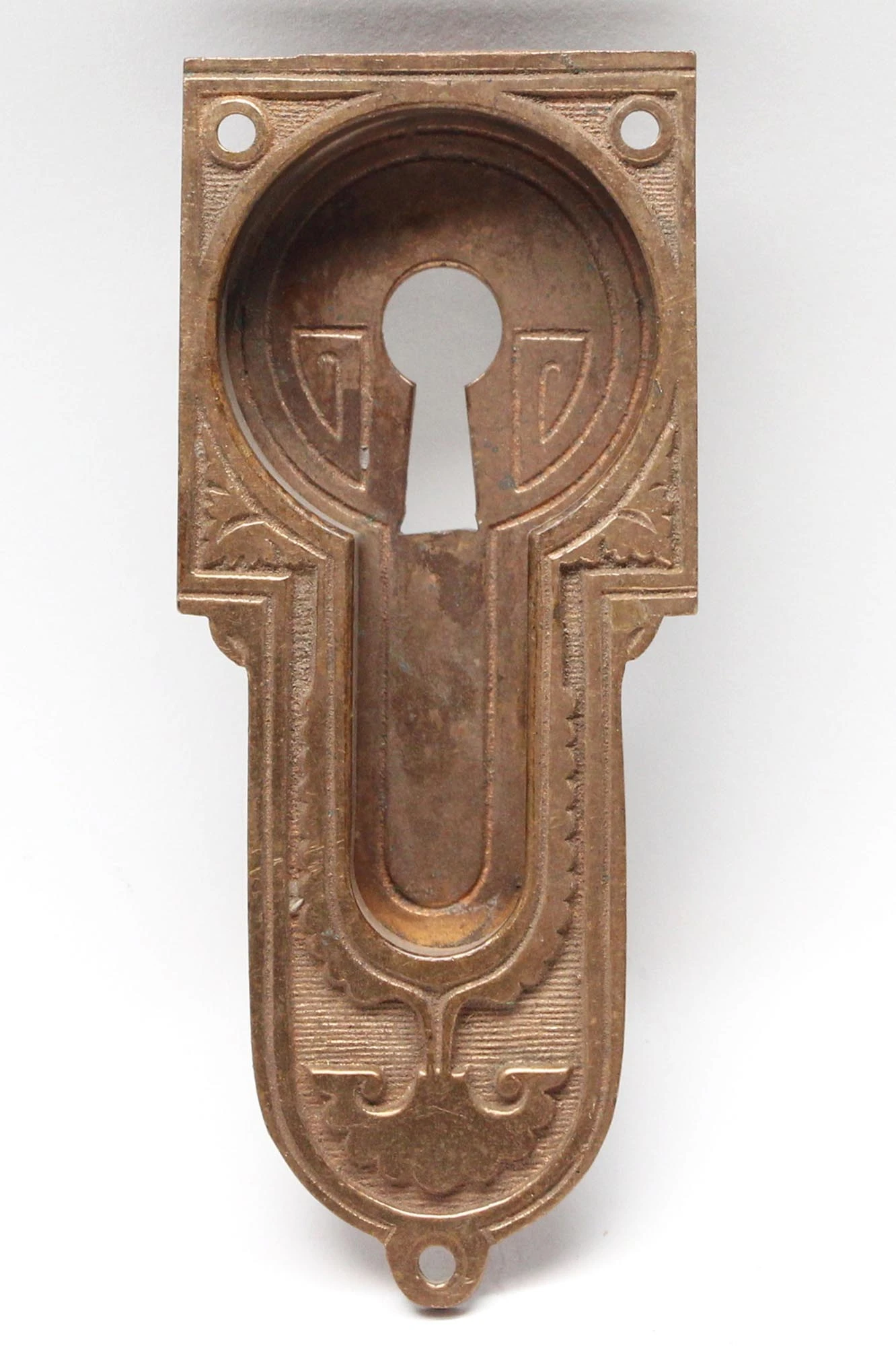 Antique Vernacular Brass Pocket Plate 3 Antique Vernacular Brass Pocket Plate