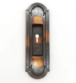 Art Deco 8.5 In. Japanned Steel Pocket Door Plate
