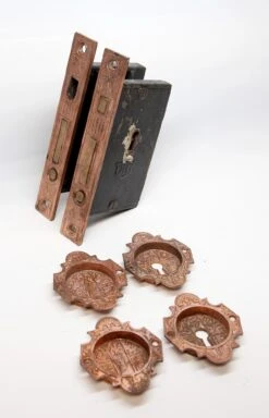 Double Pocket Door Aesthetic Corbin Mortise Lock Set