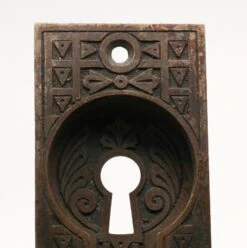 Antique Bronze Aesthetic Recessed Pair Of Pocket Door Plates -OGT Sale Store pocket door hardware for sale n260876