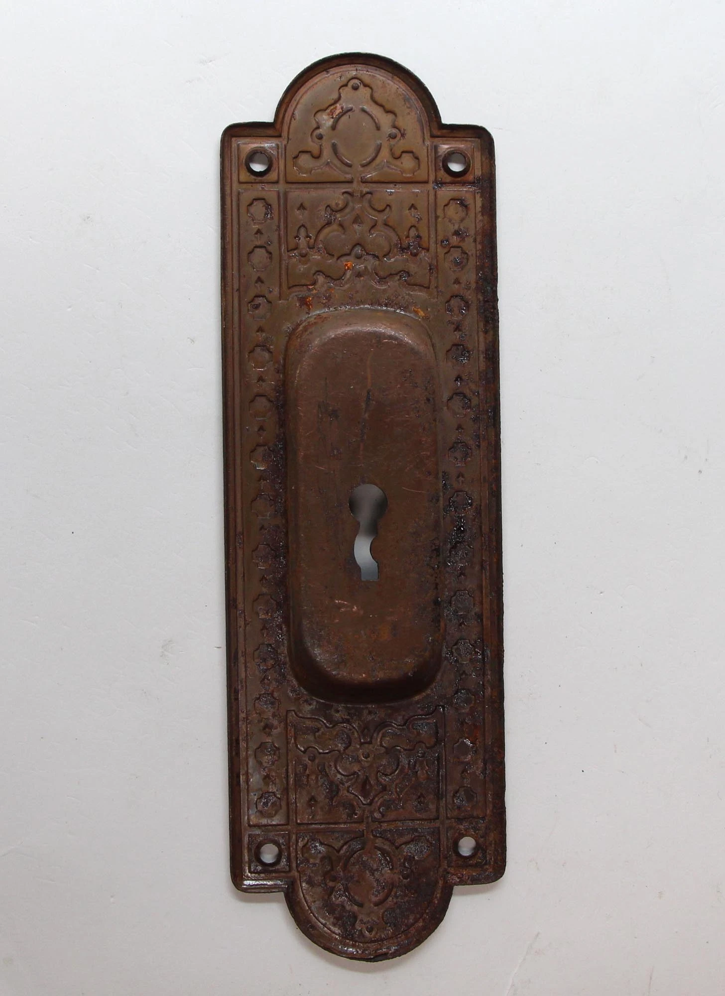 Victorian Steel Recessed Pocket Door Plate 5 Victorian Steel Recessed Pocket Door Plate - Image 3