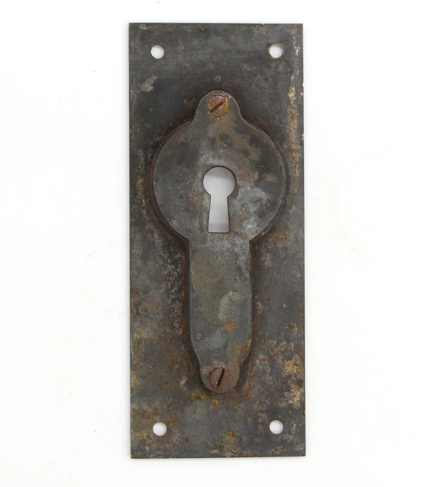 Vintage 5.75 In. Steel Keyhole Recessed Pocket Door Plate 5 Vintage 5.75 In. Steel Keyhole Recessed Pocket Door Plate - Image 3