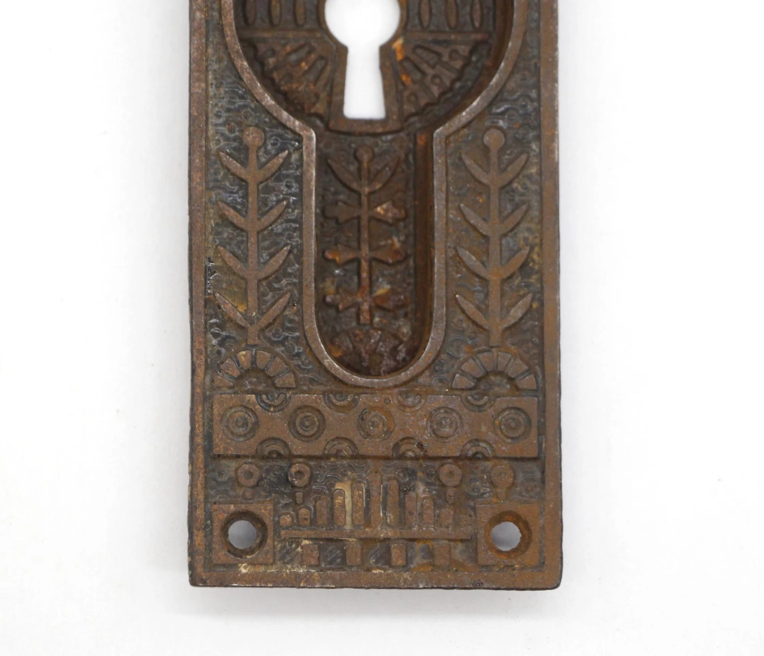 Antique 5.25 In. Cast Iron Aesthetic Recessed Pocket Door Plate 5 Antique 5.25 In. Cast Iron Aesthetic Recessed Pocket Door Plate - Image 3