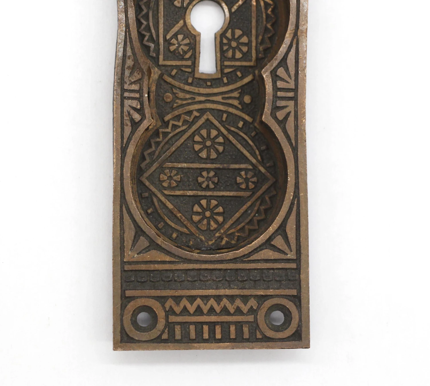 Antique 5.125 In. Cast Iron Aesthetic Recessed Pocket Door Plate 5 Antique 5.125 In. Cast Iron Aesthetic Recessed Pocket Door Plate - Image 3