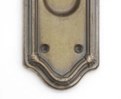 Traditional 7.625 In. Brass Plated Steel Pocket Door Keyhole Plate -OGT Sale Store pocket door hardware for sale q285307