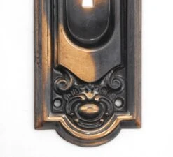 Vintage 7.5 In. Steel Japanned Keyhole Pocket Door Plate 8 Vintage 7.5 In. Steel Japanned Keyhole Pocket Door Plate -OGT Sale Store pocket door hardware for sale q285309