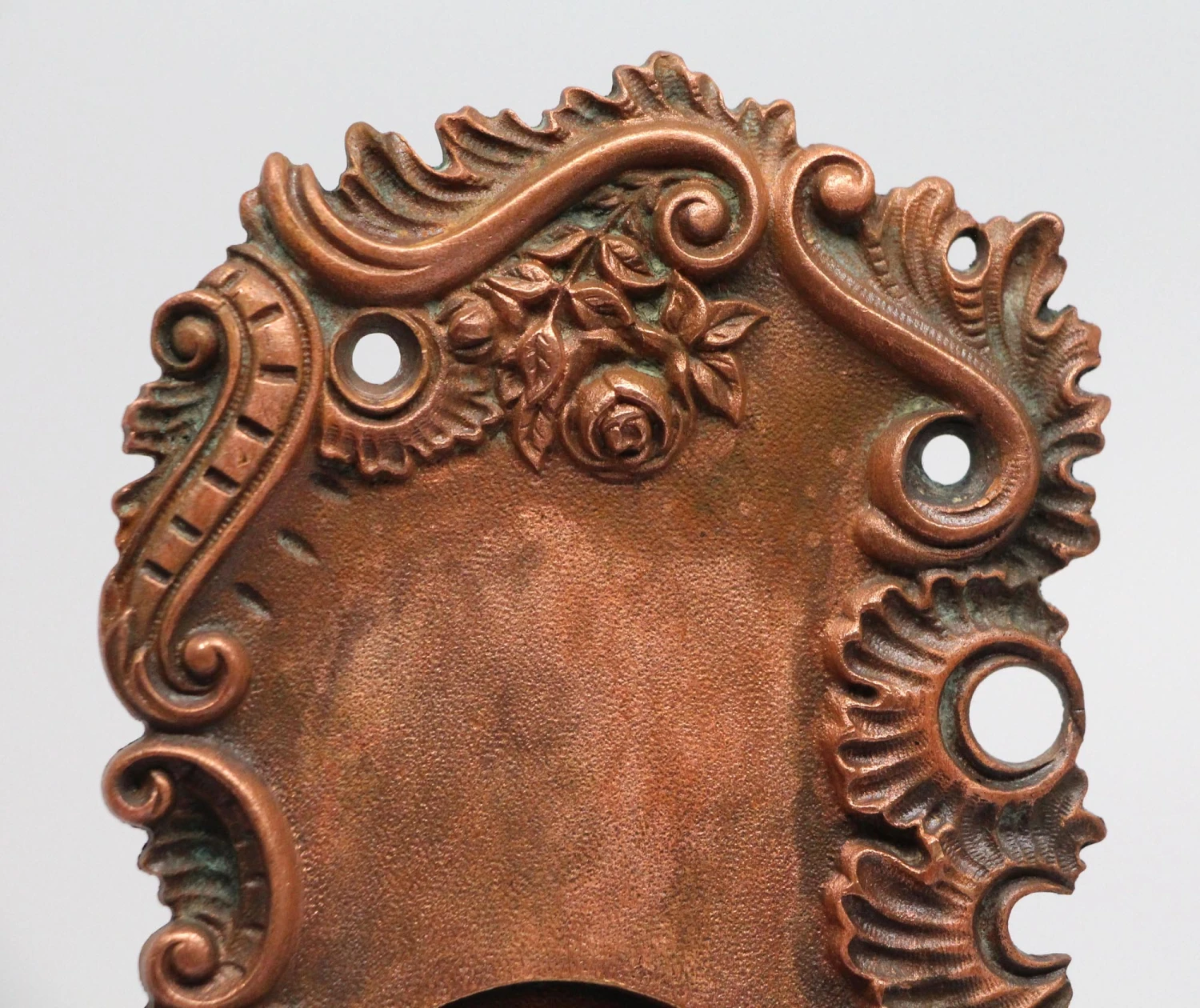 Antique Bronze Art Nouveau Pocket Door Pull Plate 4 Antique Bronze Art Nouveau Pocket Door Pull Plate - Image 2