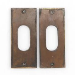Pair Of Classic 4.75 In. Brass Pocket Door Pull Front Plates