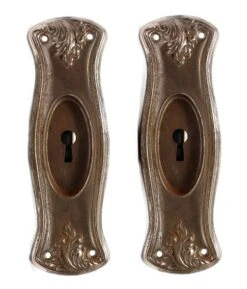 Pair Of Steel Pocket Door Keyhole Back Plates