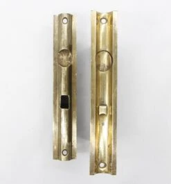 Pair Of Vintage Polished Brass Pocket Double Door Locks