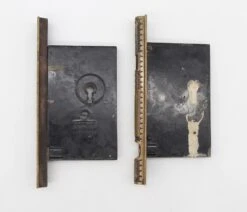 Pair Of 1880s Antique Brass Moorish Norwalk Pocket Double Door Locks -OGT Sale Store pocket door hardware q287857