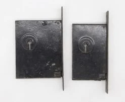Pair Of Vintage Japanned Steel Corbin Pocket Double Door Locks -OGT Sale Store pocket door hardware q287867