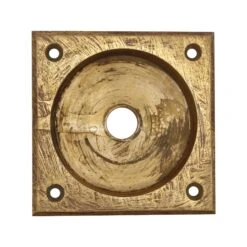 Reclaimed Solid Brass Square Pocket Door Pull