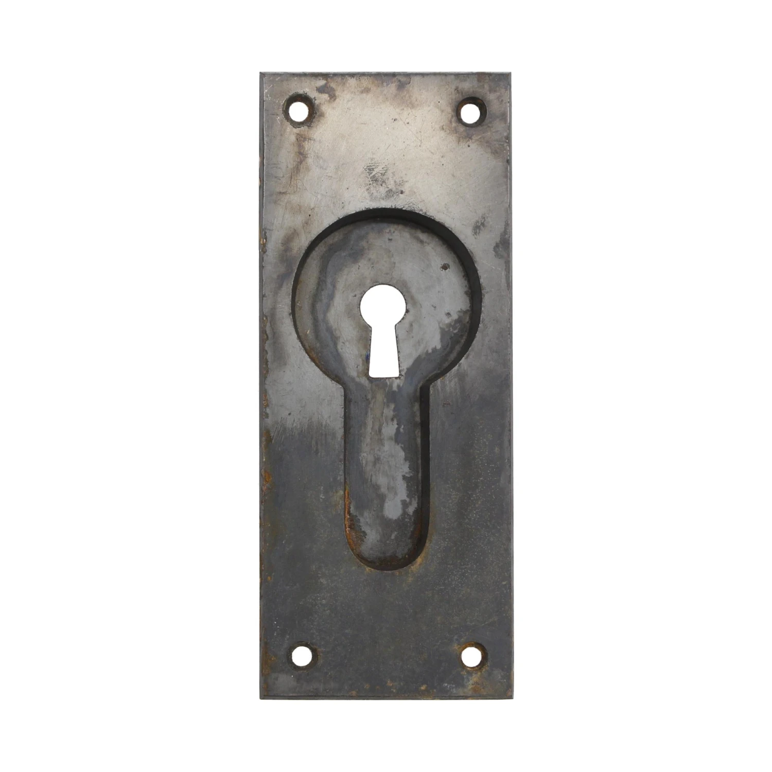 Vintage 5.75 In. Steel Keyhole Recessed Pocket Door Plate 3 Vintage 5.75 In. Steel Keyhole Recessed Pocket Door Plate
