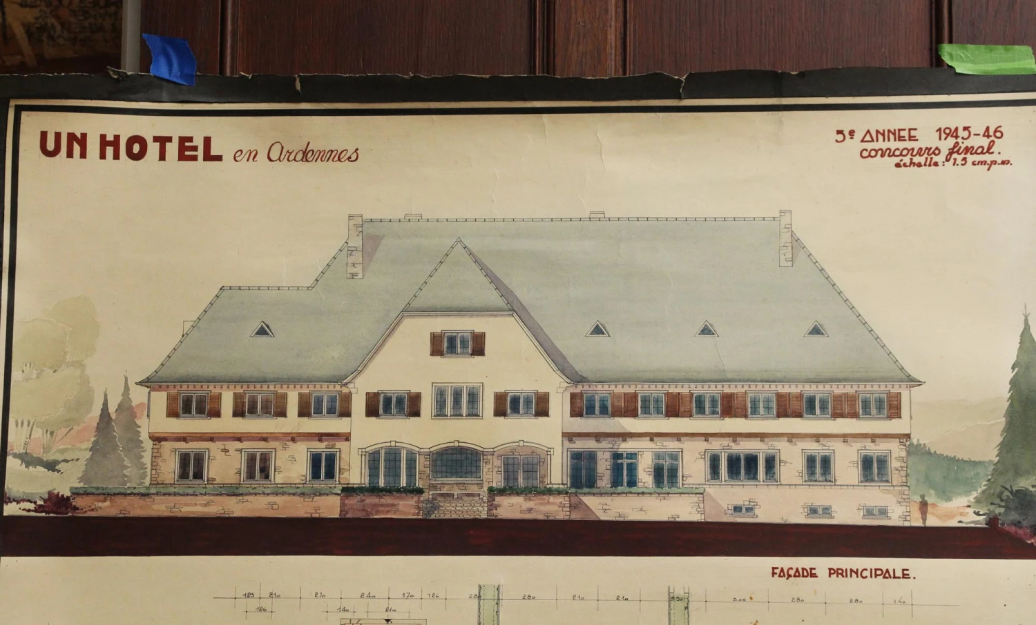 Vintage French Architect’s Blueprint Poster 4 Vintage French Architect’s Blueprint Poster - Image 2