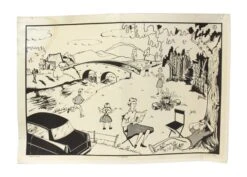 Belgian School Poster With River Scene