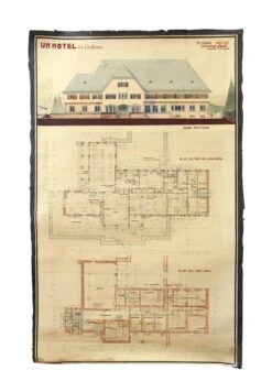 Vintage French Architect’s Blueprint Poster