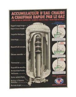 Vintage French Hot Water Accumulator Poster