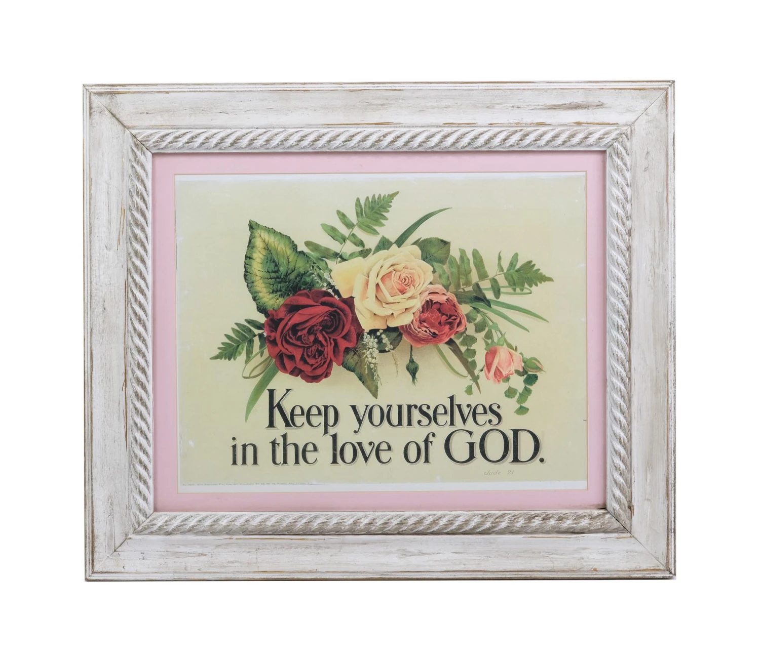 Floral Religious Print With The Scripture In Plaster Frame 3 Floral Religious Print With The Scripture In Plaster Frame