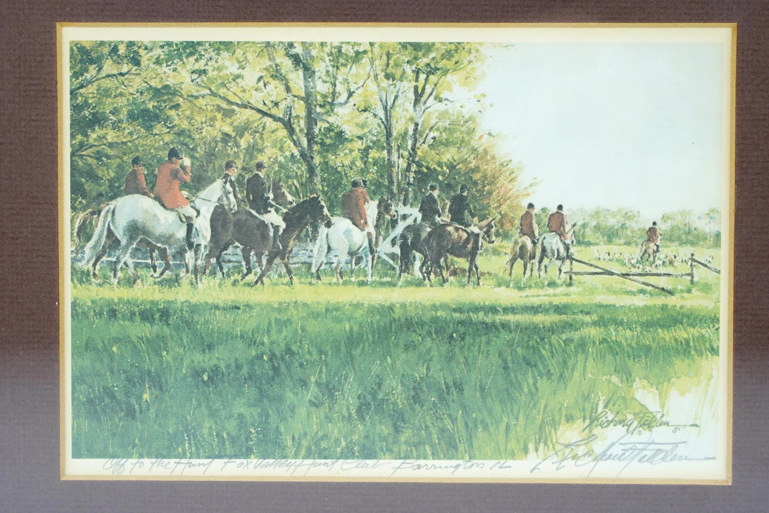 Richard Felden 1981 “Off To The Hunt Fox Valley Hunt Club” Framed Print 5 Richard Felden 1981 “Off To The Hunt Fox Valley Hunt Club” Framed Print - Image 3