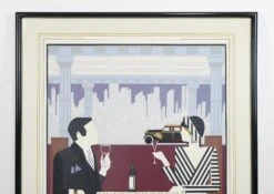1980s Art Deco Dinner Signed Serigraph Titled “Rendezvous” By Del Valle -OGT Sale Store prints for sale q282752