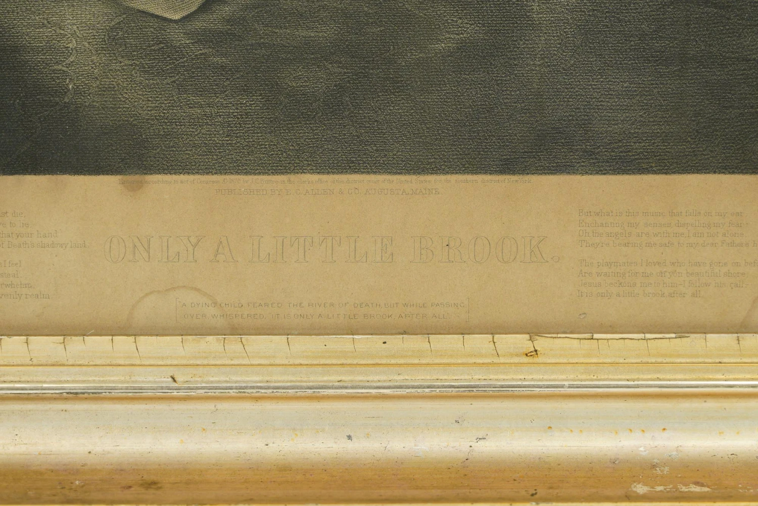 1870s Framed Print Titled Only A Little Brook 5 1870s Framed Print Titled Only A Little Brook - Image 3