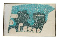 Framed Abstract Pointillist Print