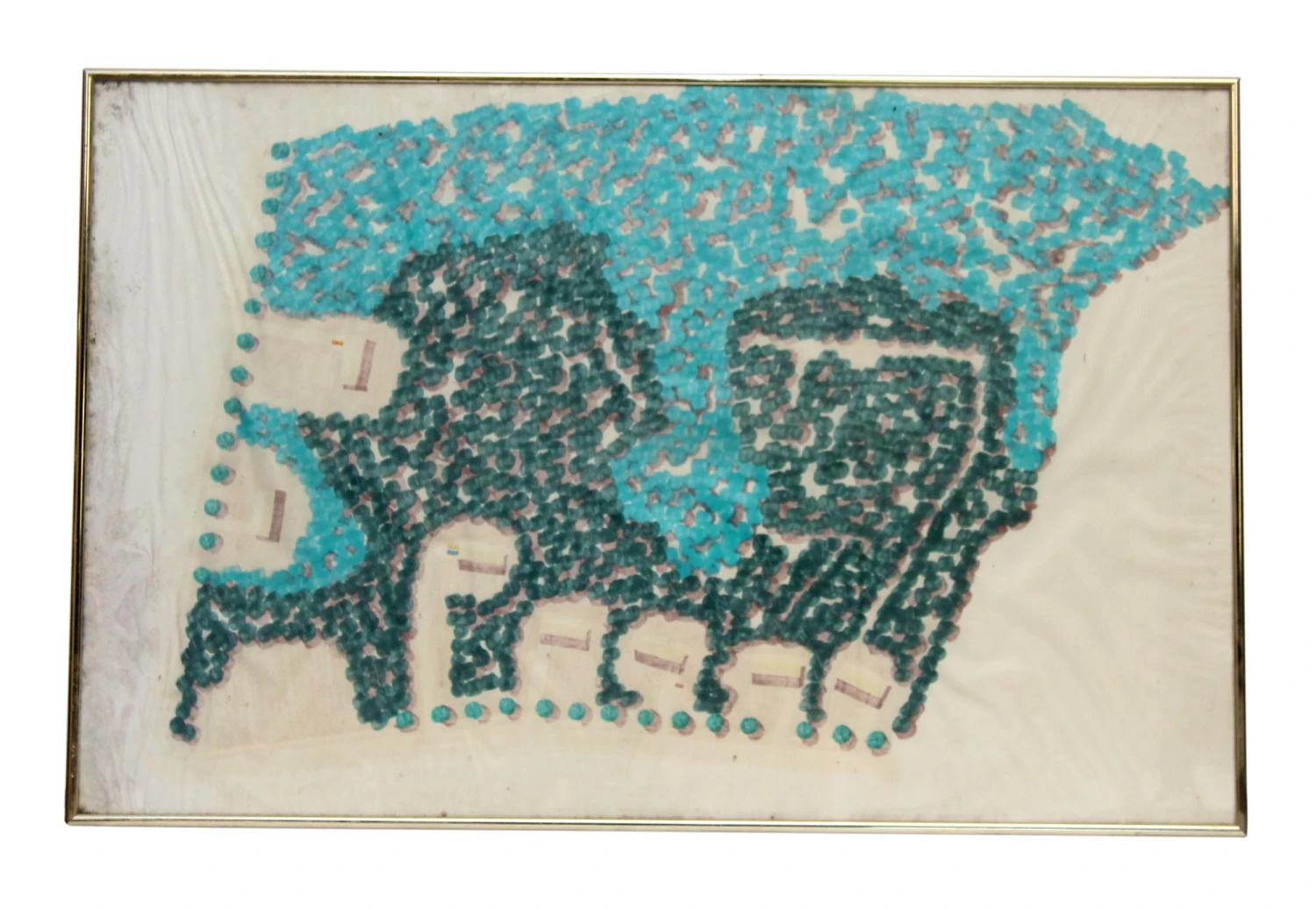 Framed Abstract Pointillist Print 3 Framed Abstract Pointillist Print