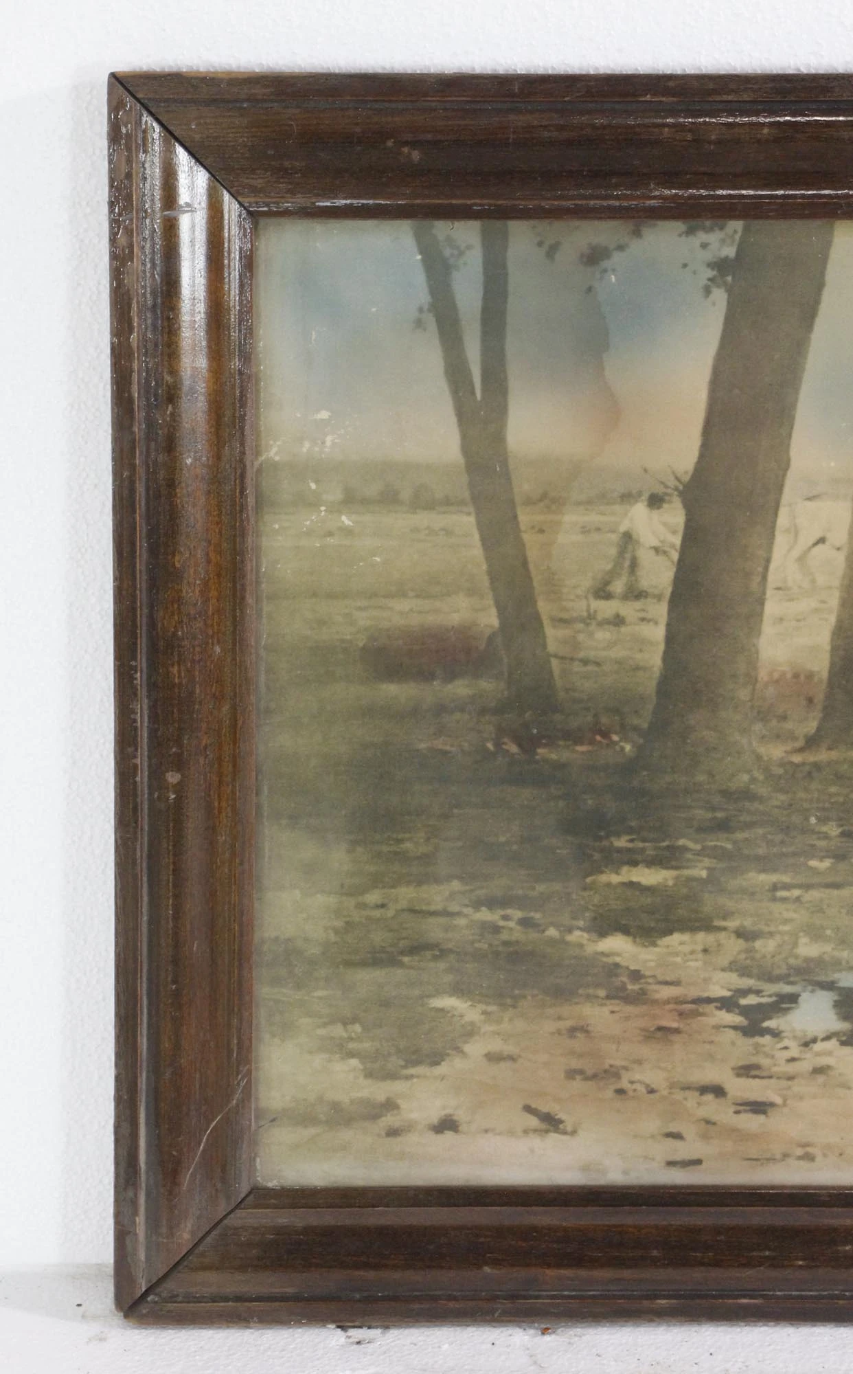 Vintage Sheep Herding Wood Framed Print 4 Vintage Sheep Herding Wood Framed Print - Image 2