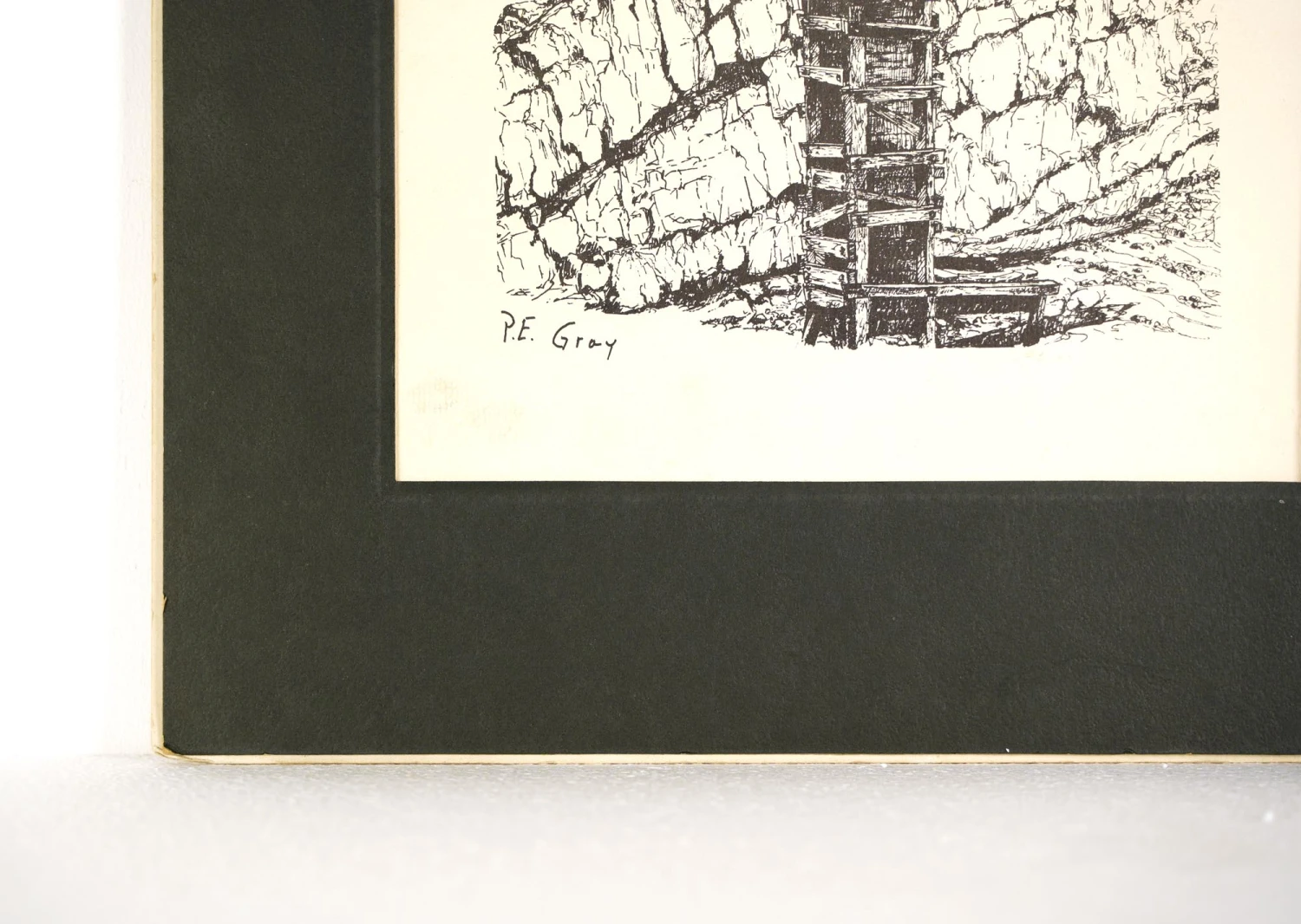 Paul E. Gray Signed Print Of Rustic Cabin On Creek 4 Paul E. Gray Signed Print Of Rustic Cabin On Creek - Image 2