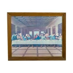 Vintage Last Supper Reproduction Wood Framed Print