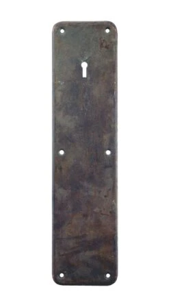 Antique 12 In. Bronze Door Push Plate With Keyhole