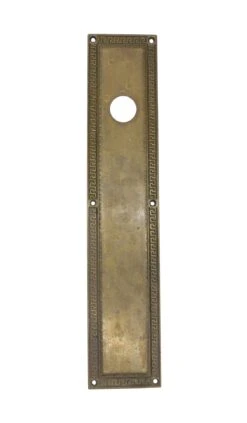Antique 15 In. Brass Greek Key Door Push Plate