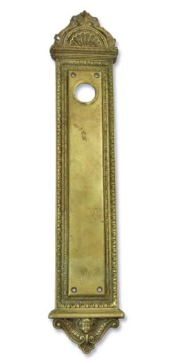 Antique 19.75 In. Sargent Brass Victorian Door Push Plate