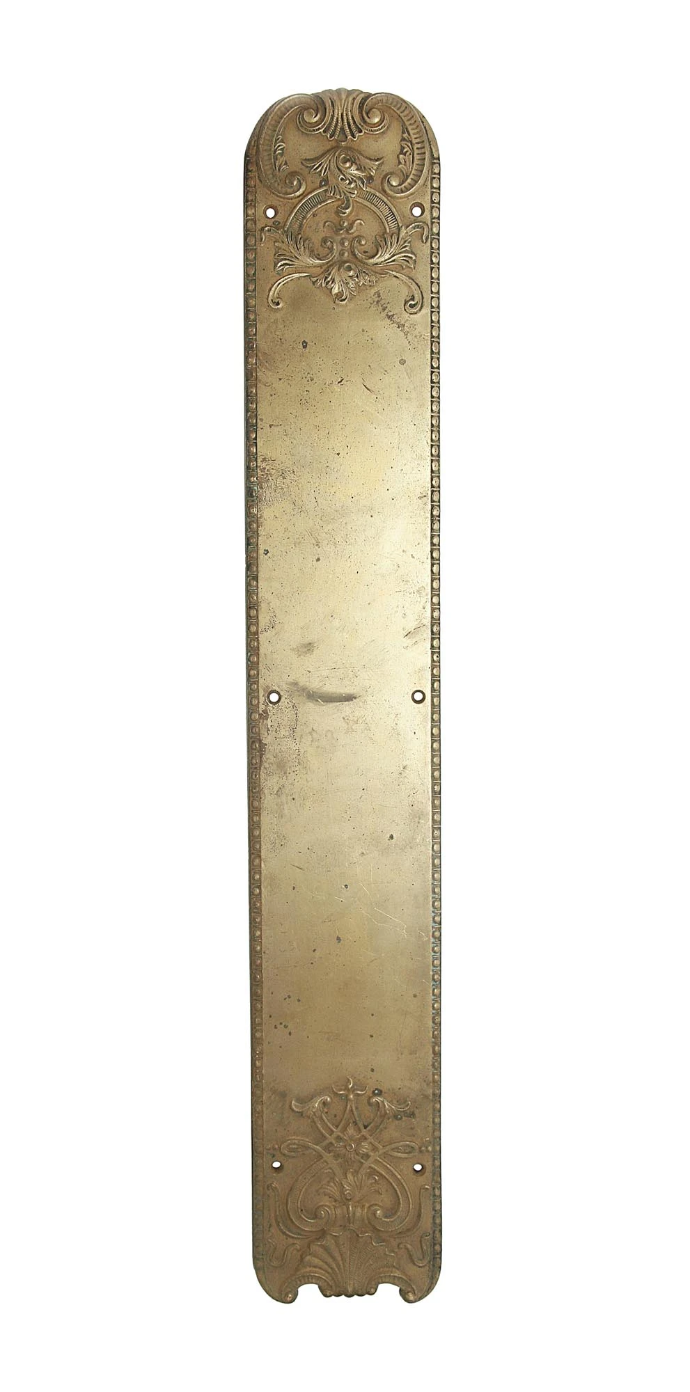 Antique Neoclassical 24.5 In. Bronze Door Push Plate 3 Antique Neoclassical 24.5 In. Bronze Door Push Plate